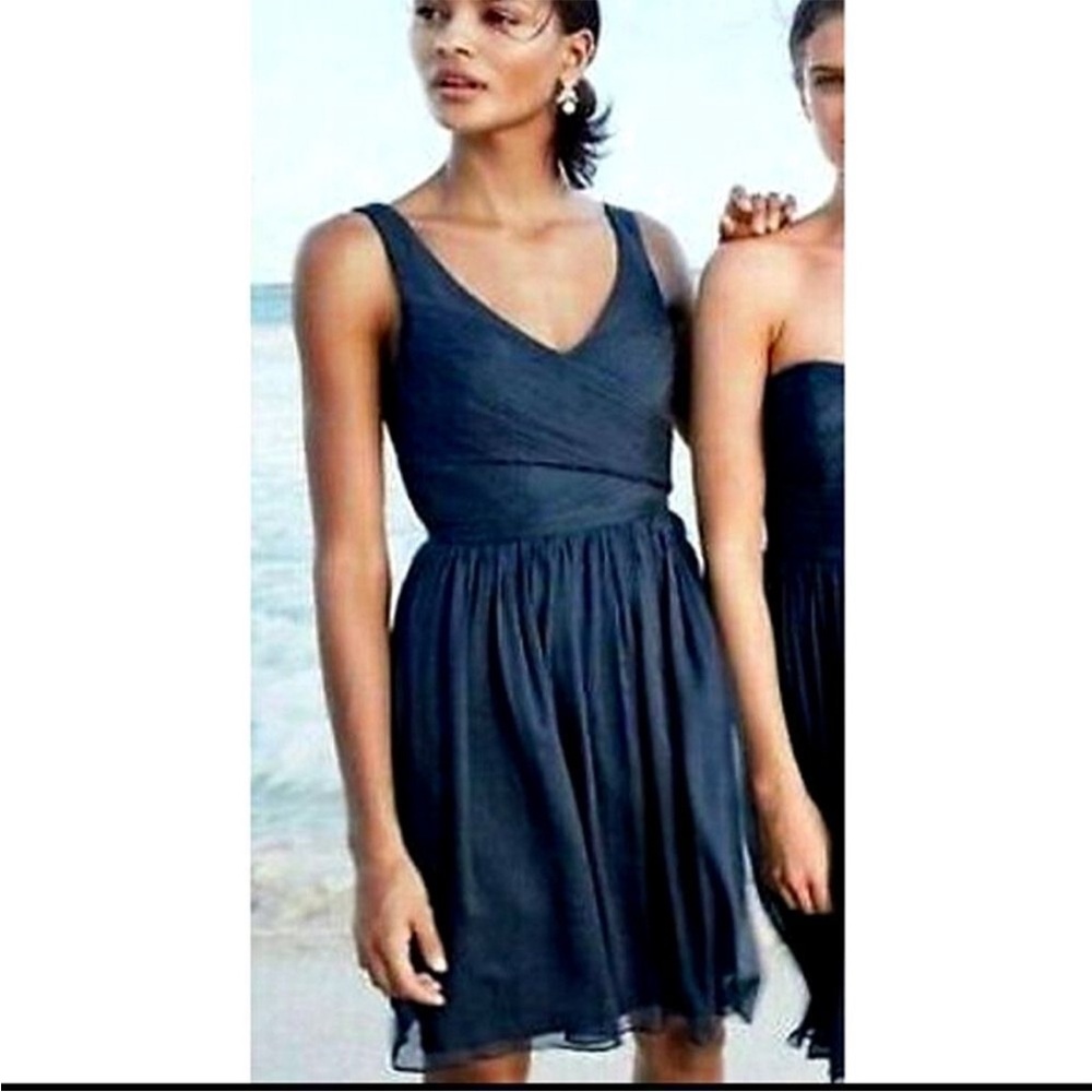 J. Crew 100% Silk Heidi Dress In Navy Size 12
